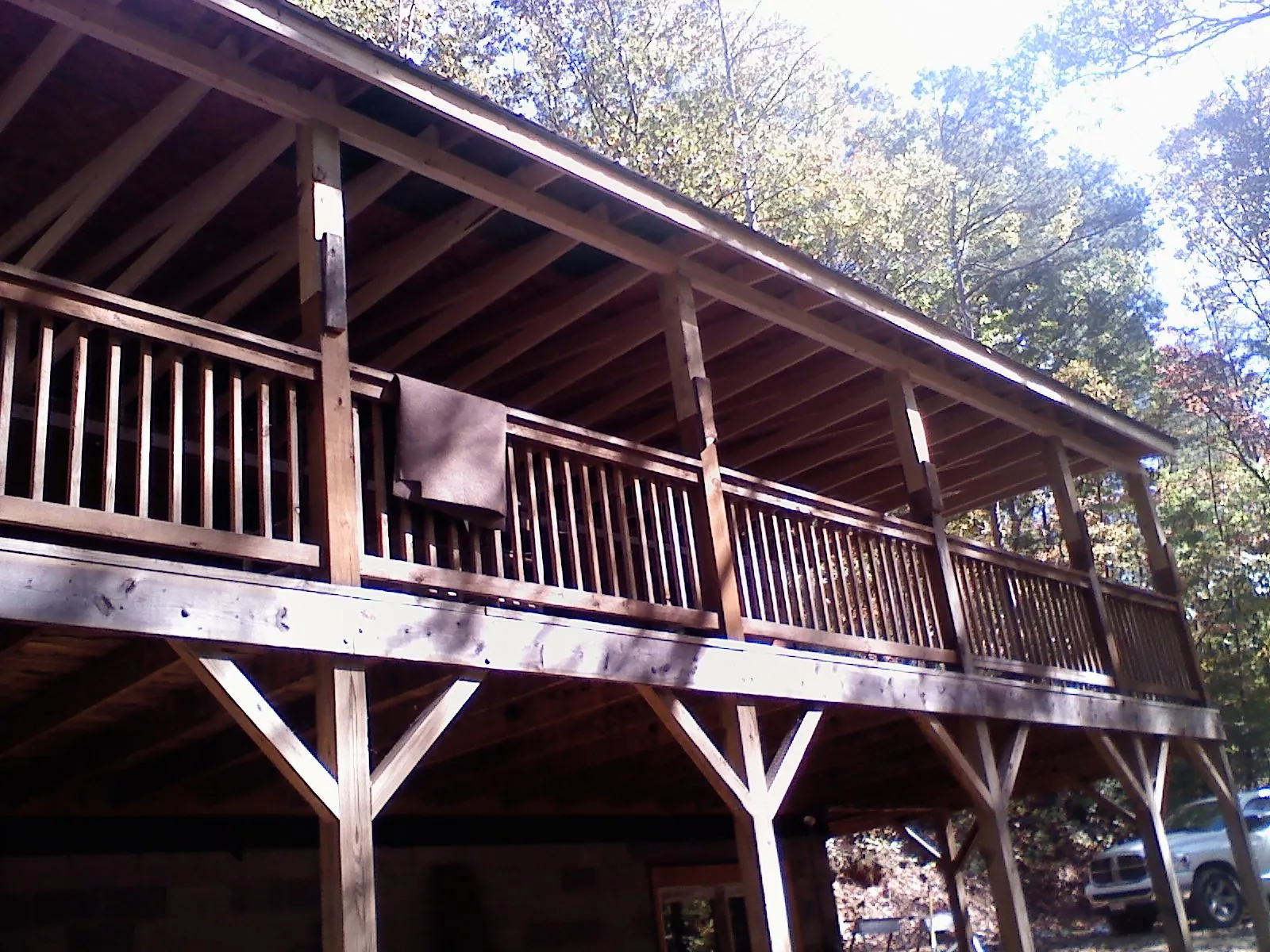 Timber framing under a new elevated porch and deck — Roof Leak Repair in Pike by Roofing Brothers